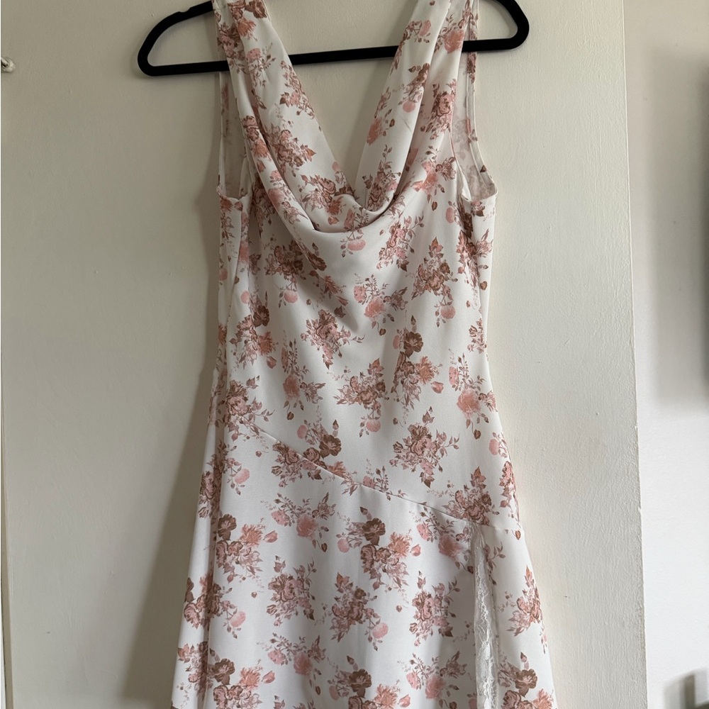 Blue Blush Pink Floral Dress